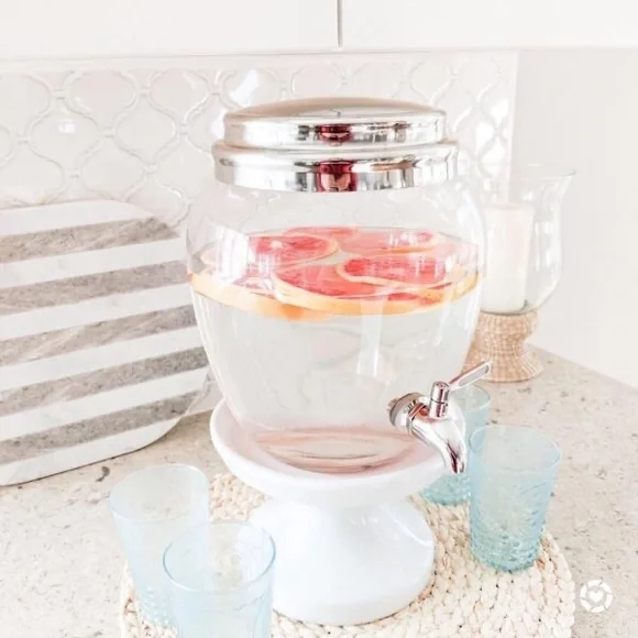 Pottery Barn Classic Glass 7.5 qt Drink Dispenser with Silver Spout and … - Picture 7 of 16